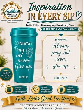 Inspirational Faith 16 oz Reusable Cup with Lid